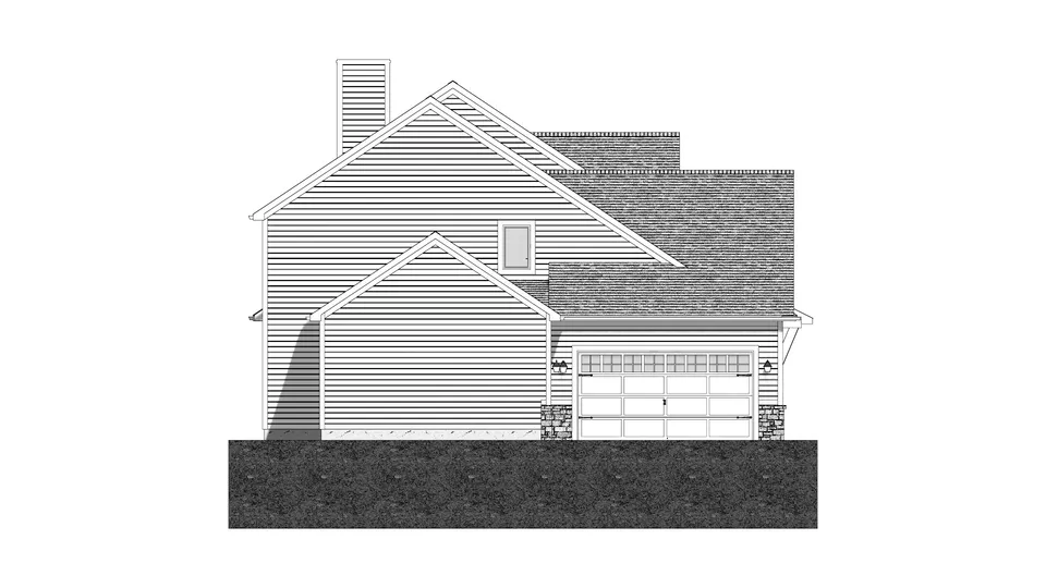 The Cobblestone house plan, exterior view 4